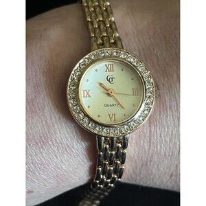 Rose Gold Womens GC Crystal Watch Roman Numeral Dress Watch